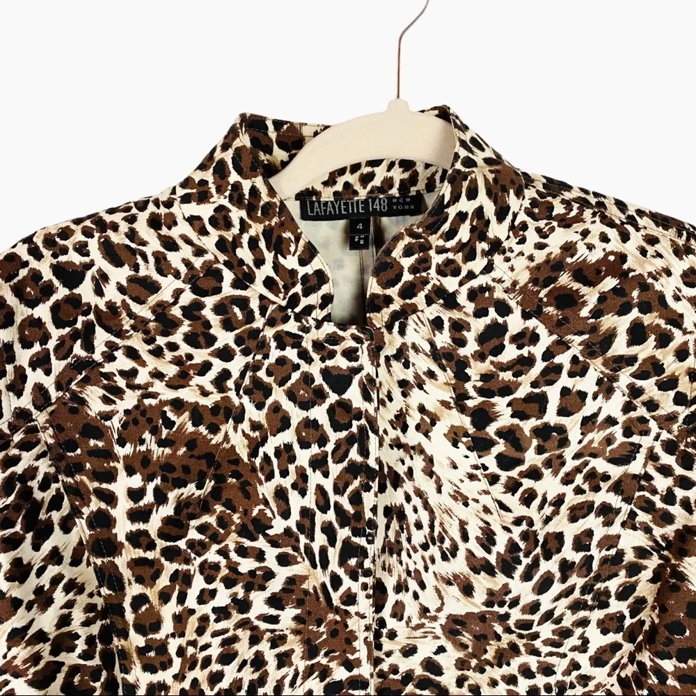 LaFayette 148 Leopard Animal Print Jacket - Picture 2 of 10